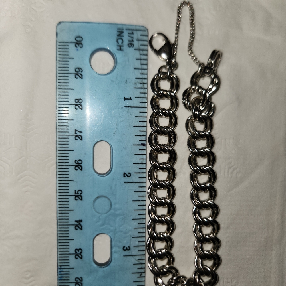 James Avery Heavy Double Curb Charm Bracelet Gem